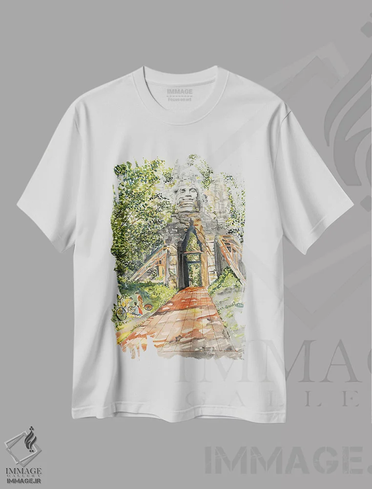 تیشرت سفید طرح دار در سایه ها، دکور آسیایی اثر هلن دوبروویچ | immage.ir