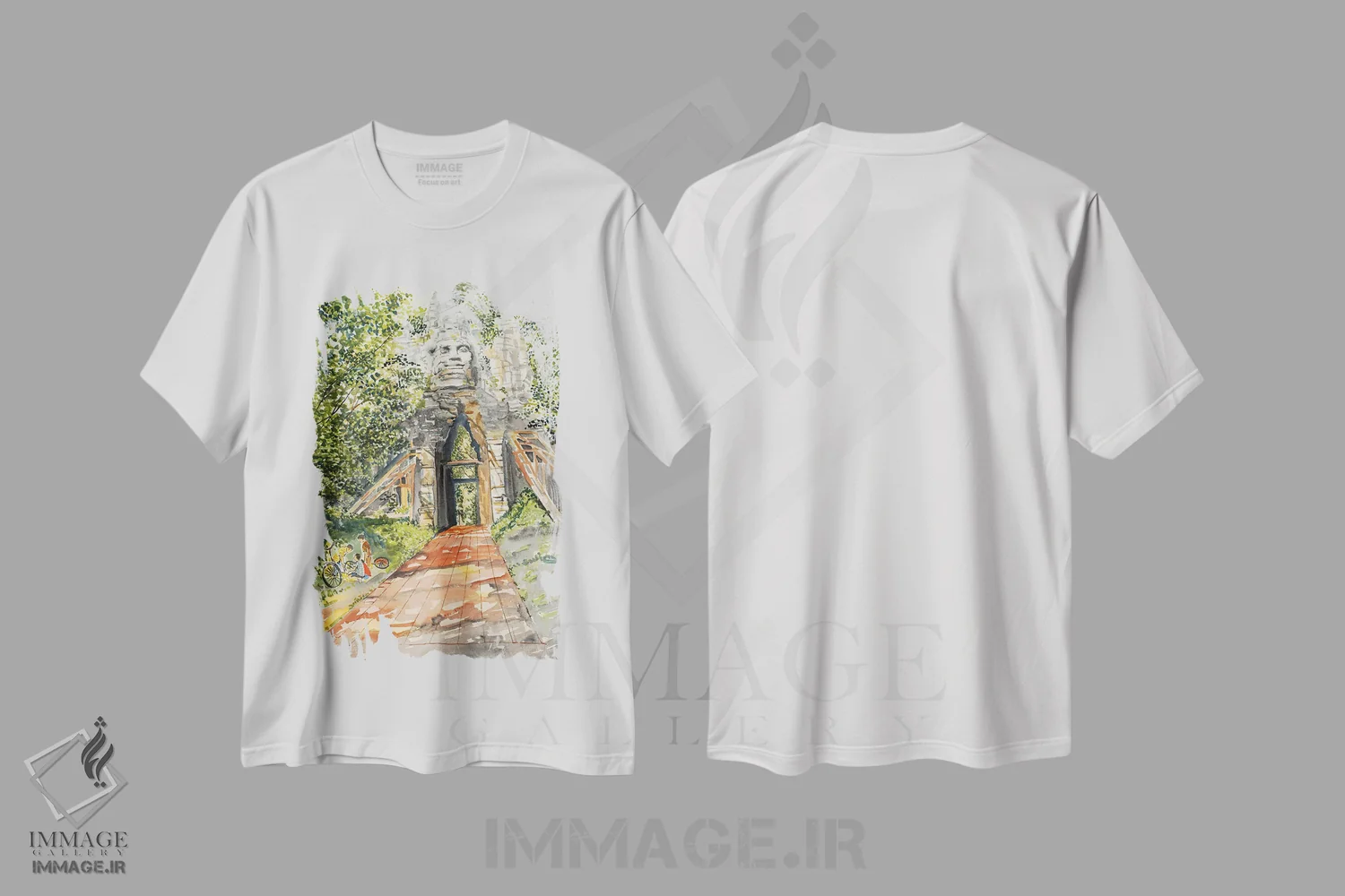 تیشرت سفید طرح دار در سایه ها، دکور آسیایی اثر هلن دوبروویچ | immage.ir