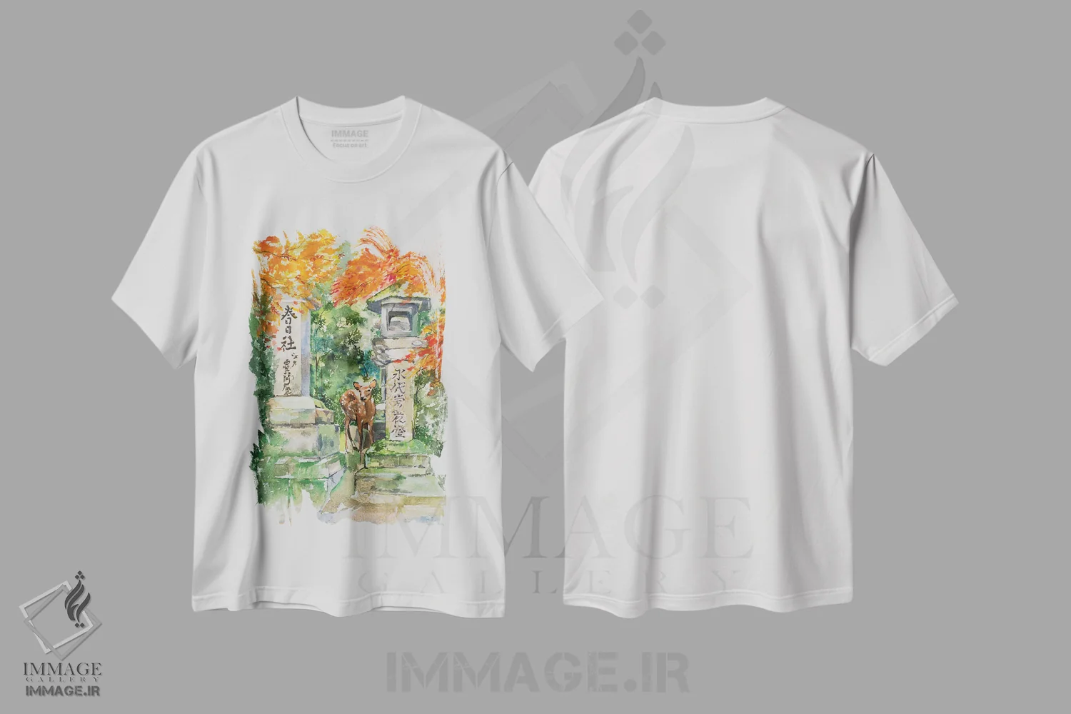 تیشرت سفید طرح دار پاییز، هنر فاخر کلاسیک اثر هلن دوبروویچ | فروشگاه ایماژ