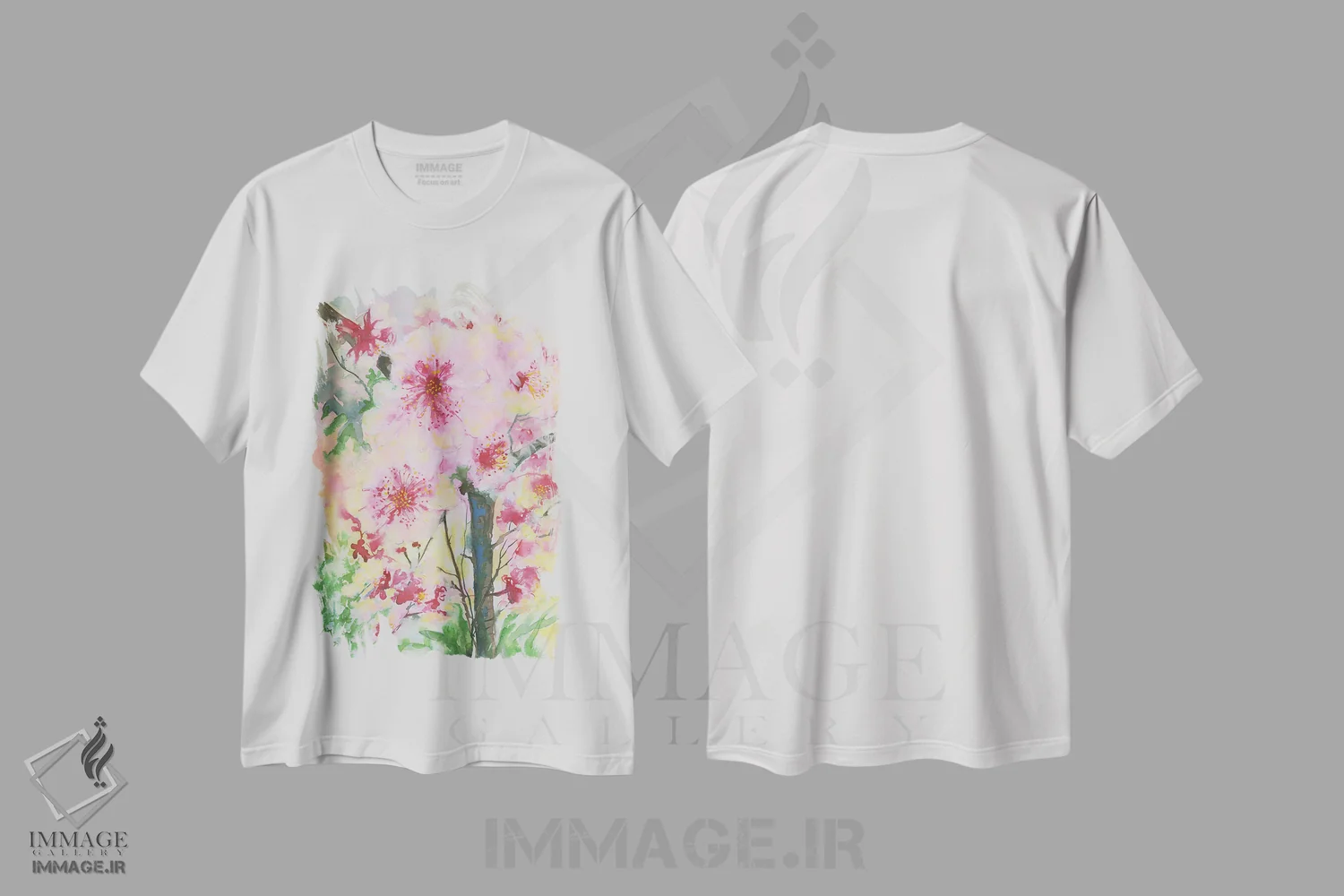 تیشرت سفید طرح دار ژاپن گل دار، هنر فاخر کلاسیک اثر هلن دوبروویچ | فروشگاه ایماژ