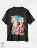 تیشرت مشکی طرح دار رقص خیابانی، دکور بوهمی اثر دینا راژین | immage.ir