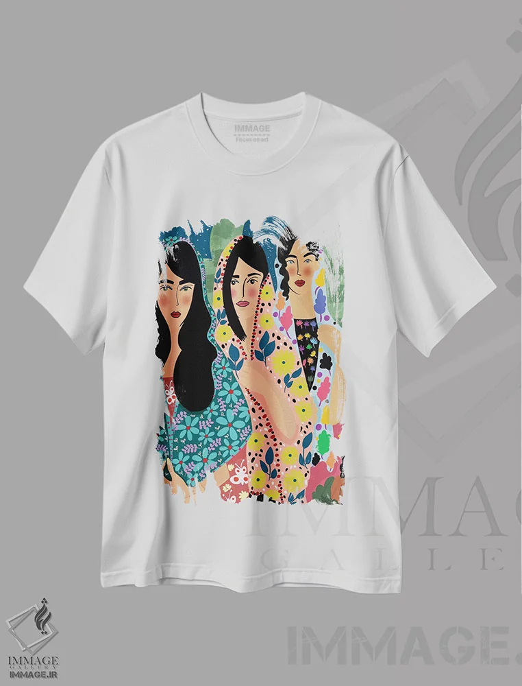 تیشرت سفید طرح دار دل های شورشی، دکور بوهمی اثر دینا راژین | immage.ir