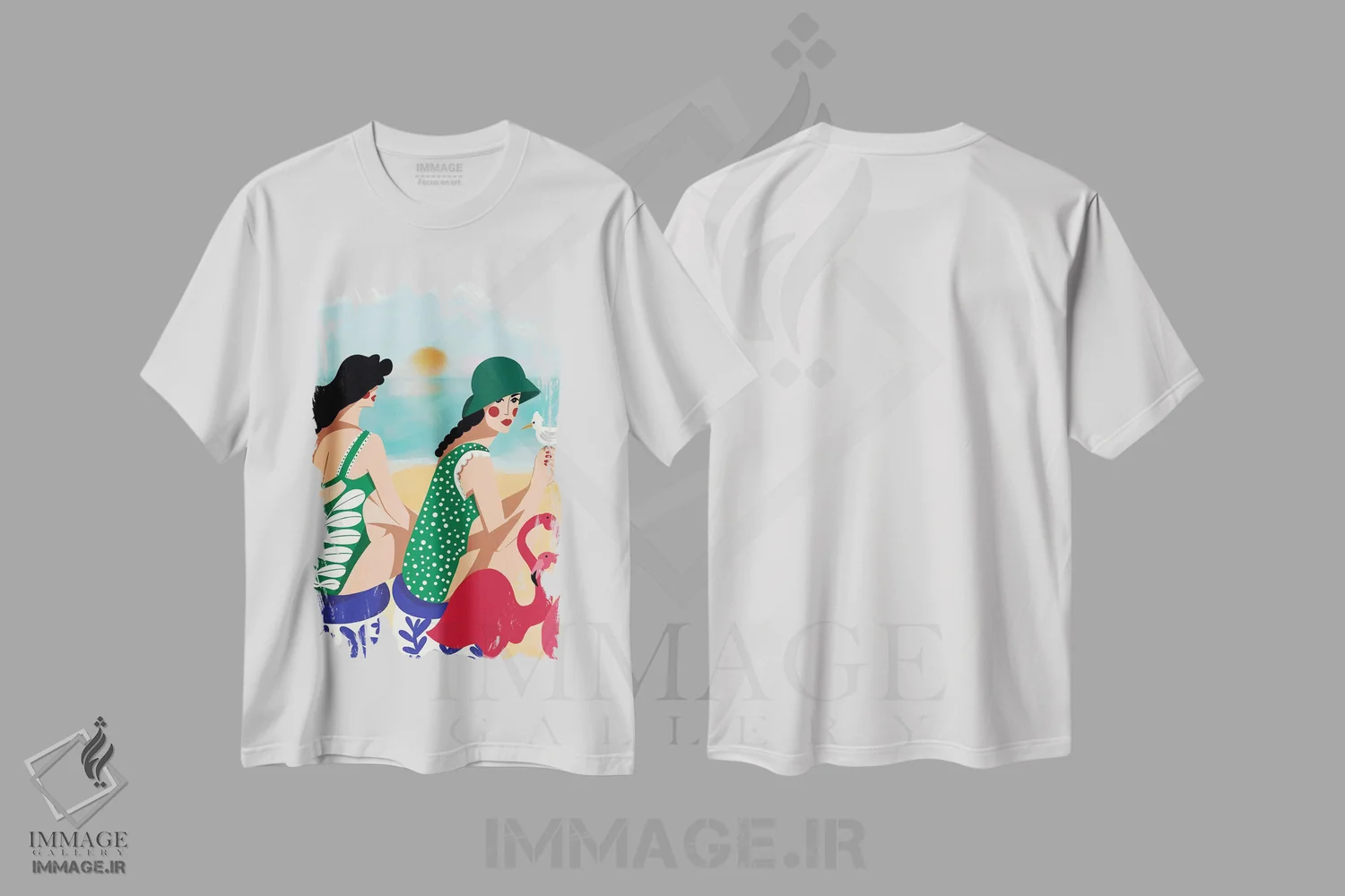 تیشرت سفید طرح دار عشق تابستانی، دکور بوهمی اثر دینا راژین | فروشگاه ایماژ