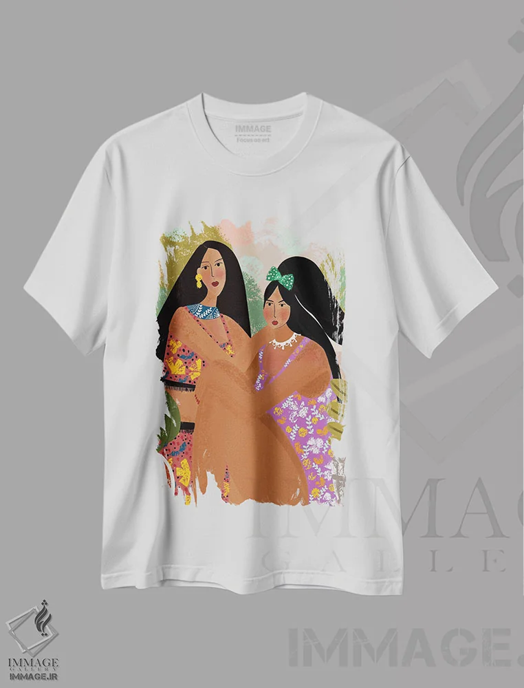 تیشرت سفید طرح دار قلب و جان، دکور بوهمی اثر دینا راژین | immage.ir