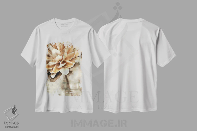 تیشرت سفید طرح دار مگنولیا ۲، دکور بوهمی اثر دنیس براون | immage.ir