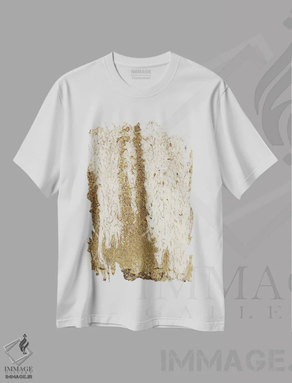 تیشرت سفید طرح دار جریان اثر دنیس براون | immage.ir