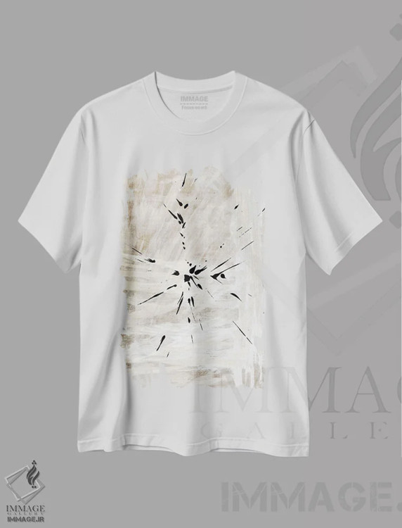 تیشرت سفید طرح دار مشکی مینیمال اثر دنیس براون | immage.ir
