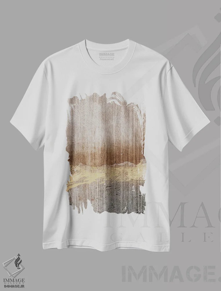 تیشرت سفید طرح دار متالیک مدرن، تزئینی اثر دنیس براون | فروشگاه ایماژ