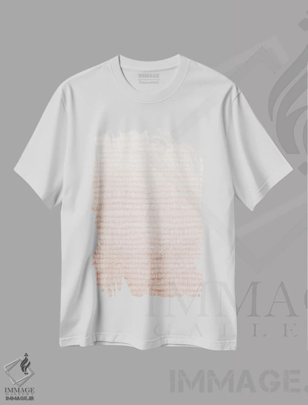 تیشرت سفید طرح دار امواج آرام ۱، آبستره اثر دنیس براون | فروشگاه ایماژ