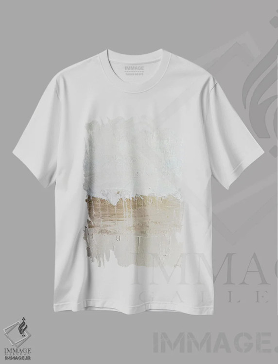 تیشرت سفید طرح دار آرامش ۱ اثر دنیس براون | فروشگاه ایماژ