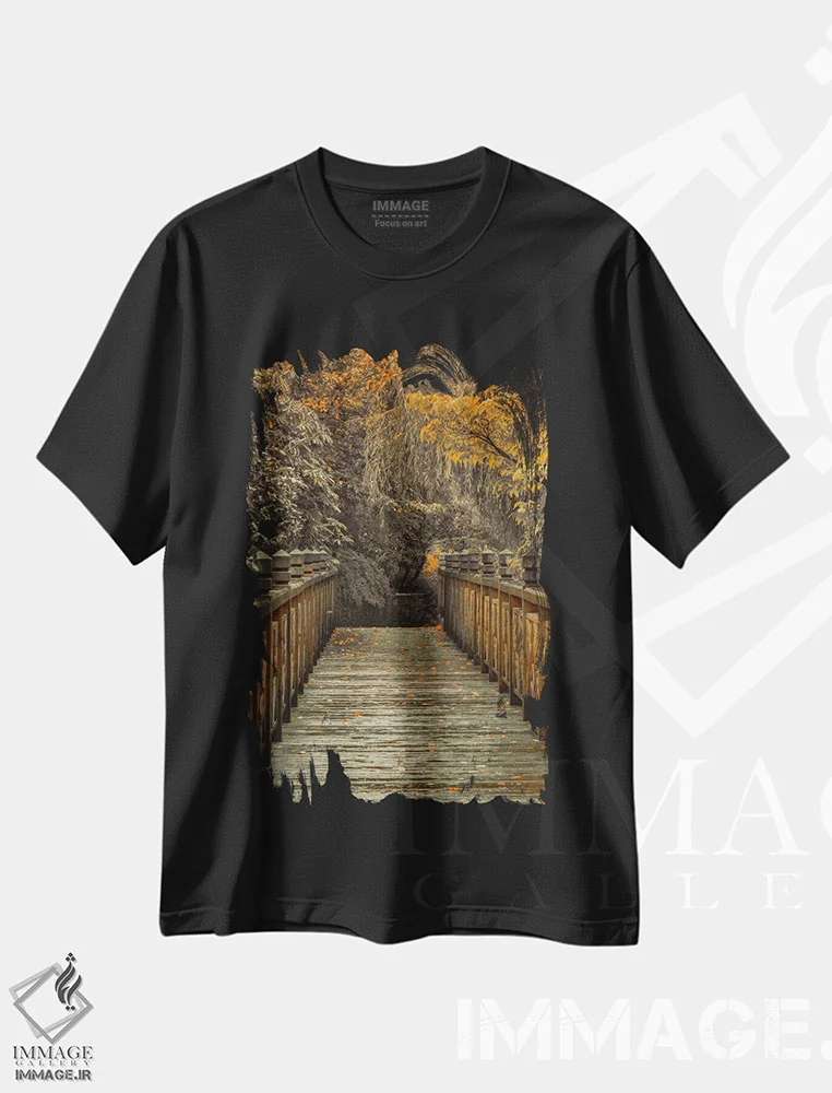 تیشرت مشکی طرح دار آن سوی پل، دکور تعطیلات اثر دان شوارتز | فروشگاه ایماژ