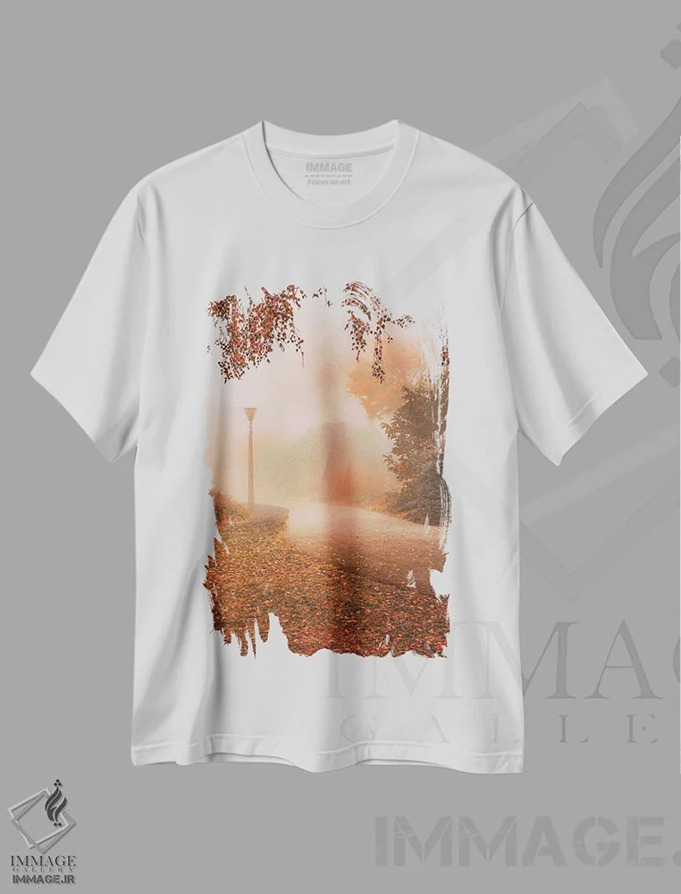 تیشرت سفید طرح دار دعوت به قدم زدن، مدیوم اثر دان شوارتز | immage.ir