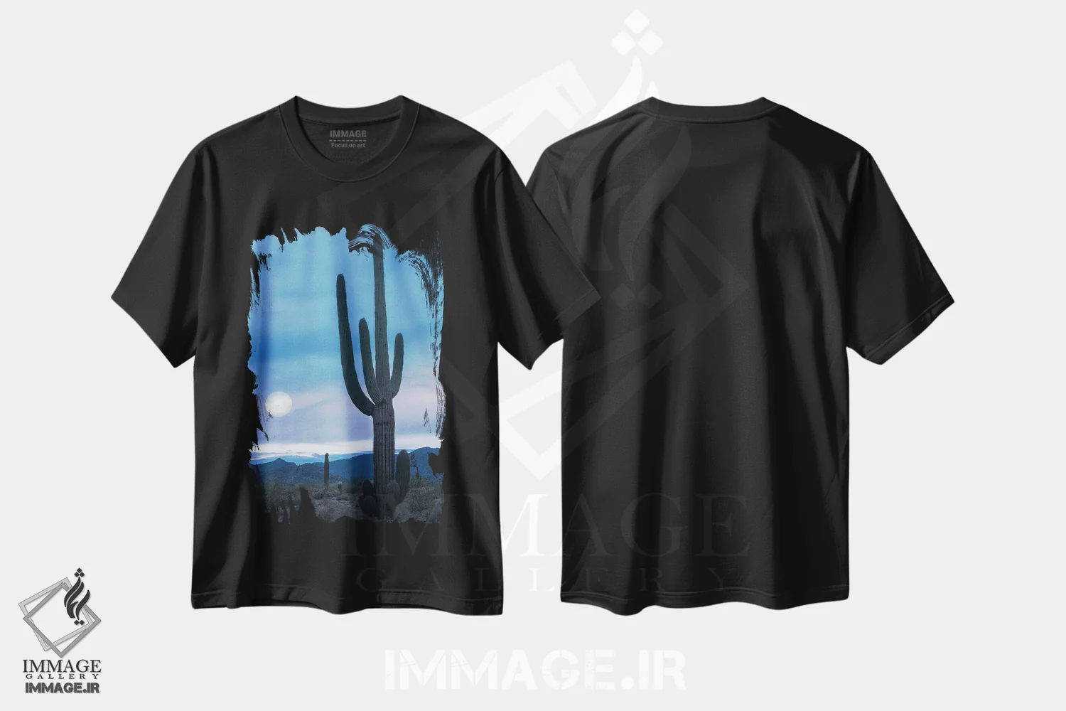 تیشرت مشکی طرح دار کاکتوس در گرگ ومیش، مدیوم اثر دان شوارتز | immage.ir