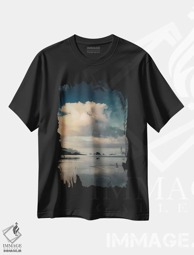 تیشرت مشکی طرح دار صبح هوای صاف، مدیوم اثر دان شوارتز | immage.ir