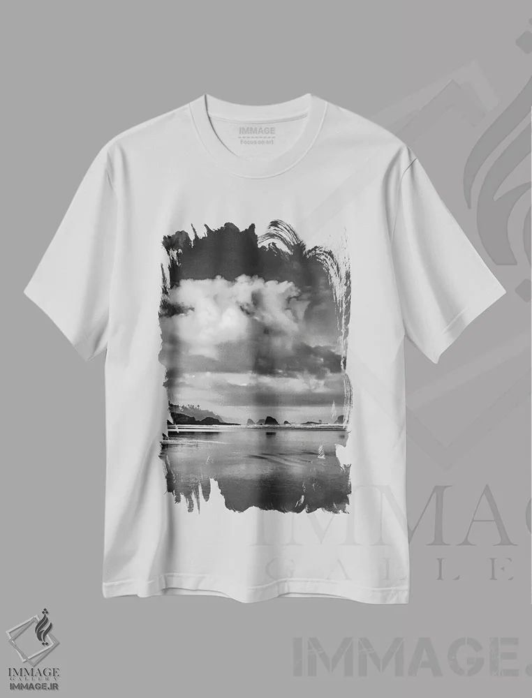 تیشرت سفید طرح دار صبح هوای صاف، عکاسی سیاه و سفید اثر دان شوارتز | immage.ir