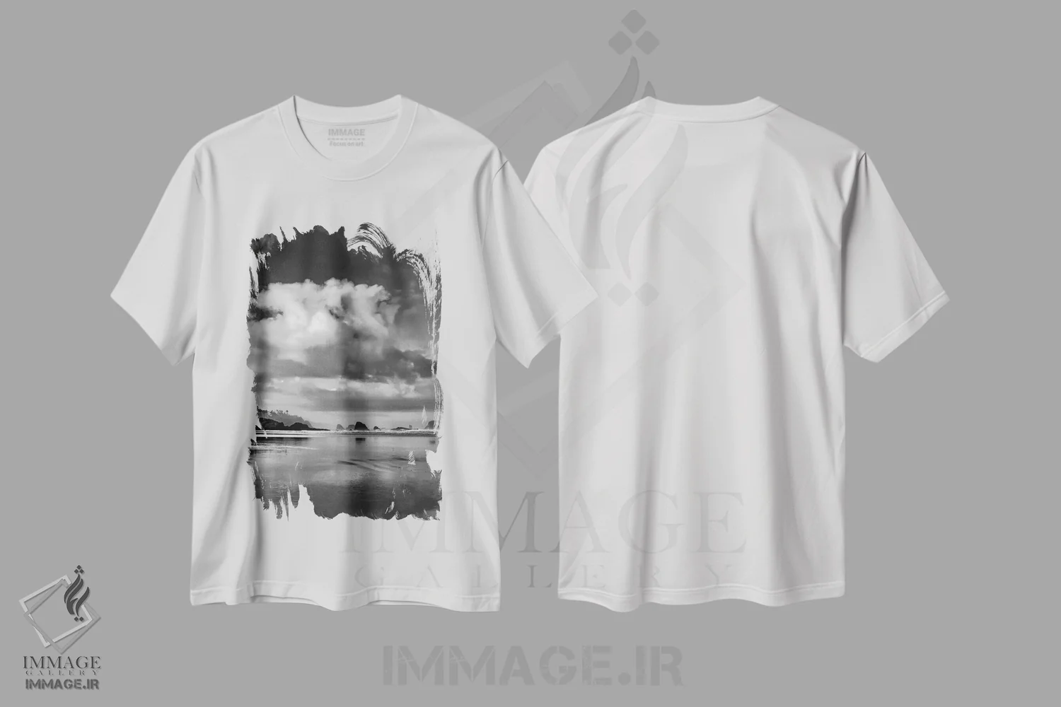 تیشرت سفید طرح دار صبح هوای صاف، عکاسی سیاه و سفید اثر دان شوارتز | immage.ir