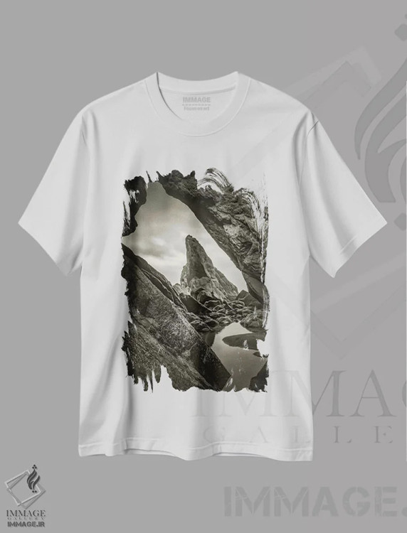 تیشرت سفید طرح دار نگاه از میان، عکاسی سیاه و سفید اثر دان شوارتز | immage.ir