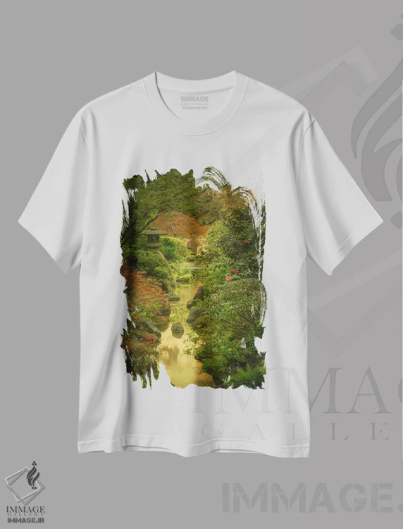 تیشرت سفید طرح دار بهار از پل ماه، مدیوم اثر دان شوارتز | immage.ir