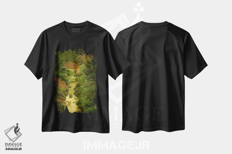 تیشرت مشکی طرح دار بهار از پل ماه، مدیوم اثر دان شوارتز | فروشگاه ایماژ