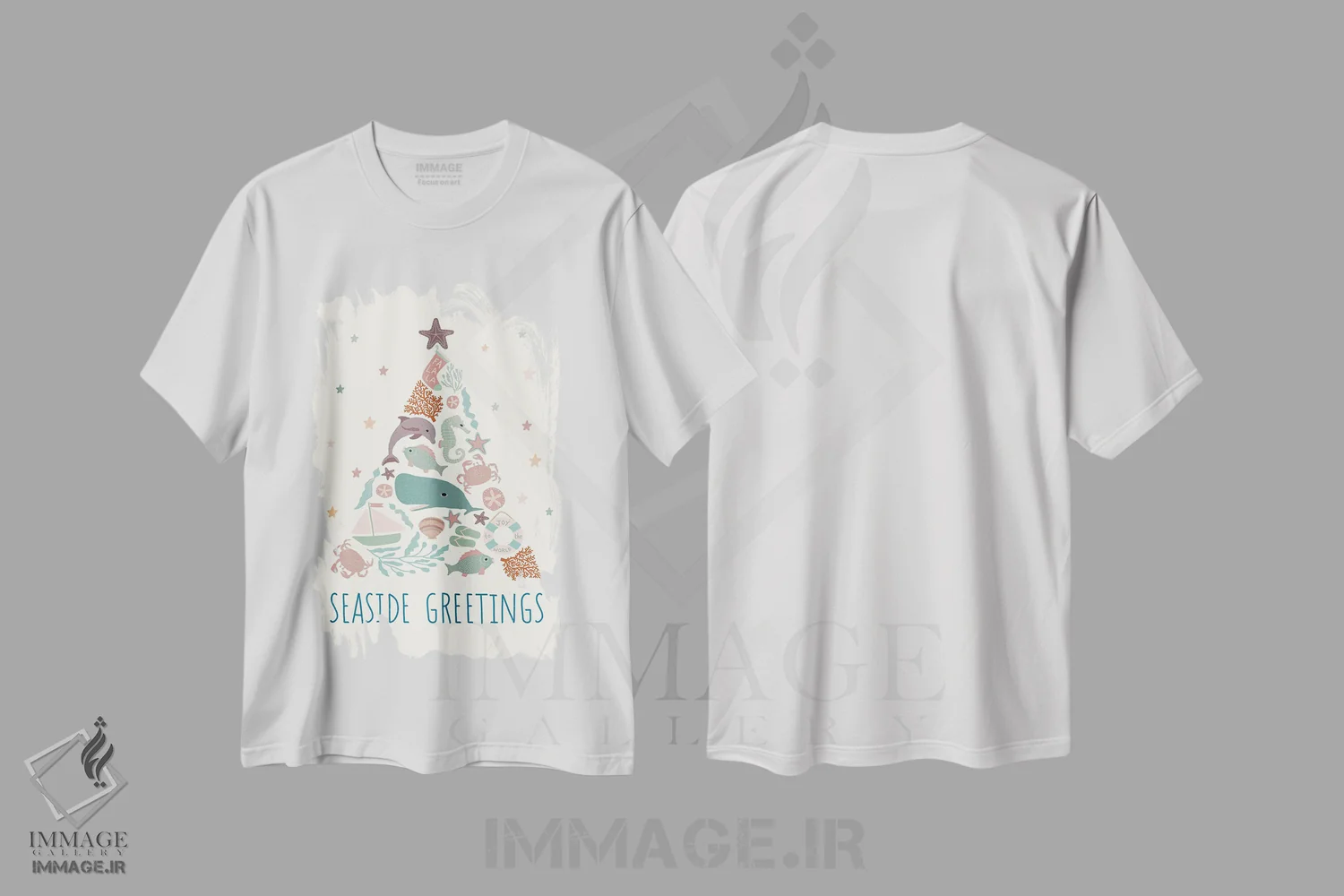 تیشرت سفید طرح دار کریسمس ساحلی، کریسمس ساحلی اثر دارلین سیل | immage.ir