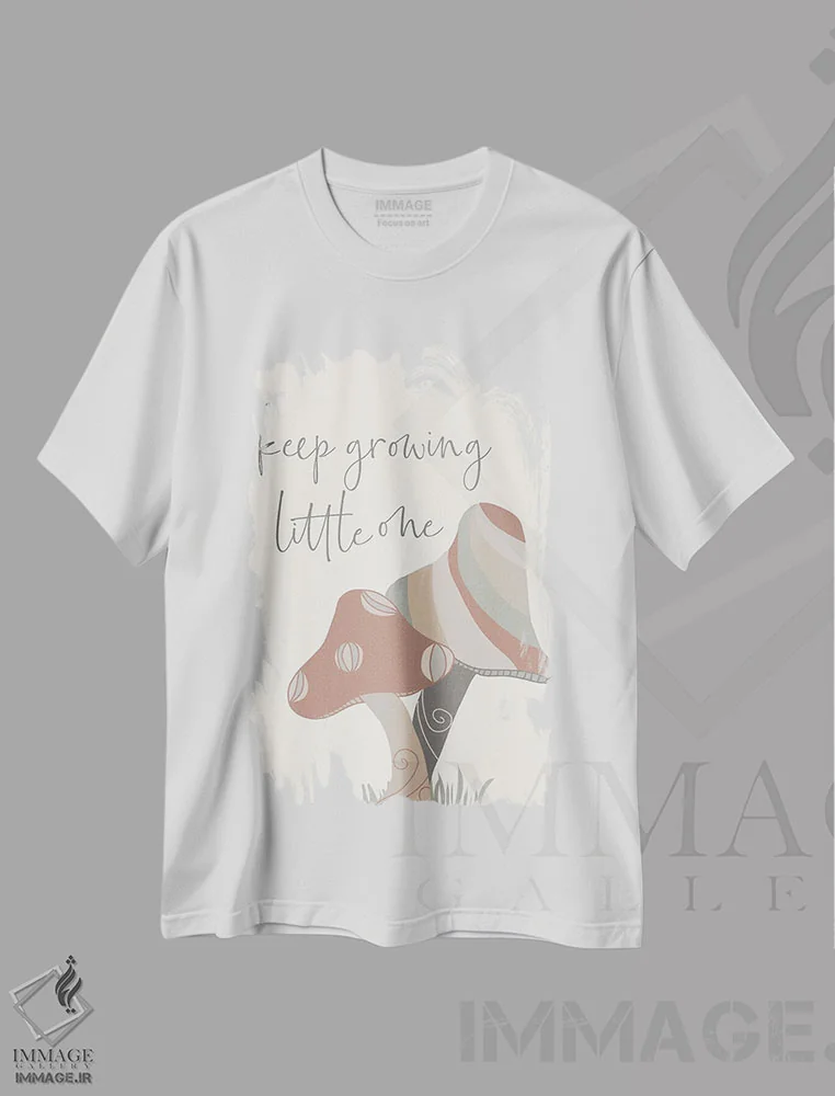 تیشرت سفید طرح دار به رشد ادامه بده، تزئینی اثر دنیلا سانتیاگو | immage.ir