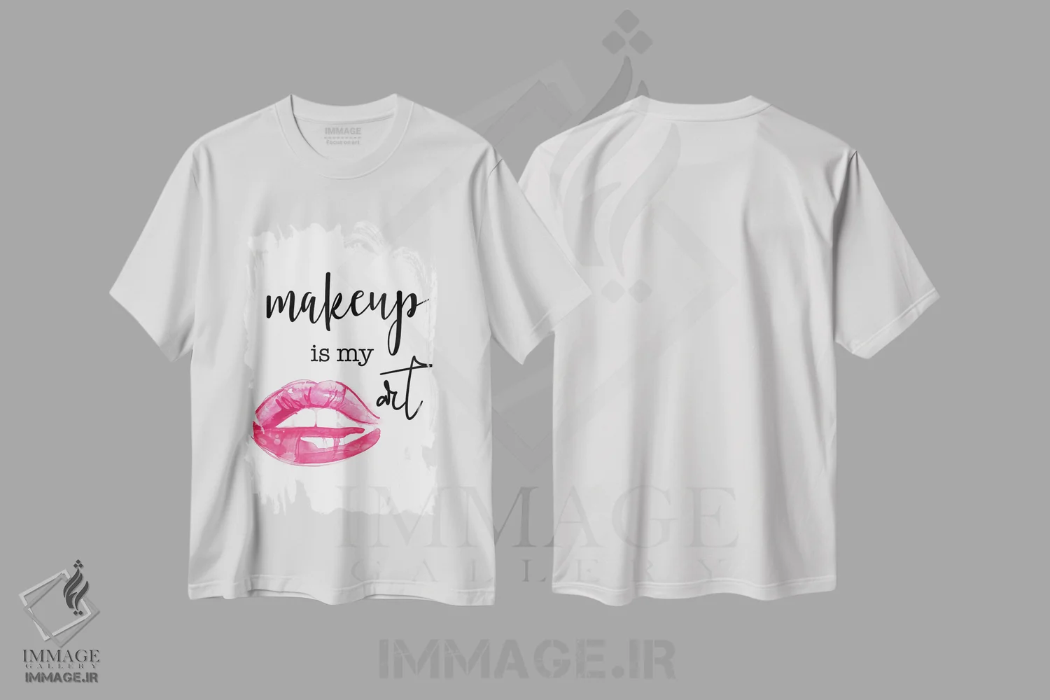 تیشرت سفید طرح دار آرایش هنر من است، تزئینی اثر دنیلا سانتیاگو | فروشگاه ایماژ