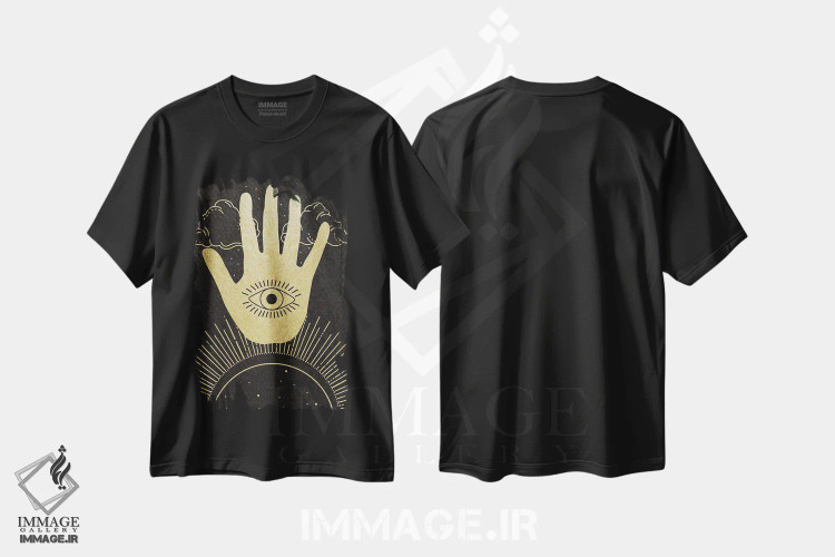 تیشرت مشکی طرح دار نخل آسمانی، هنر دیجیتال اثر دنیلا سانتیاگو | immage.ir