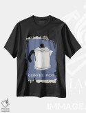 تیشرت مشکی طرح دار قهوه مدرن یک، هنر دیجیتال اثر دنیلا سانتیاگو | immage.ir