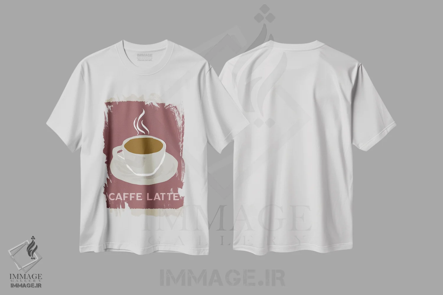 تیشرت سفید طرح دار قهوه مدرن سه، هنر دیجیتال اثر دنیلا سانتیاگو | فروشگاه ایماژ