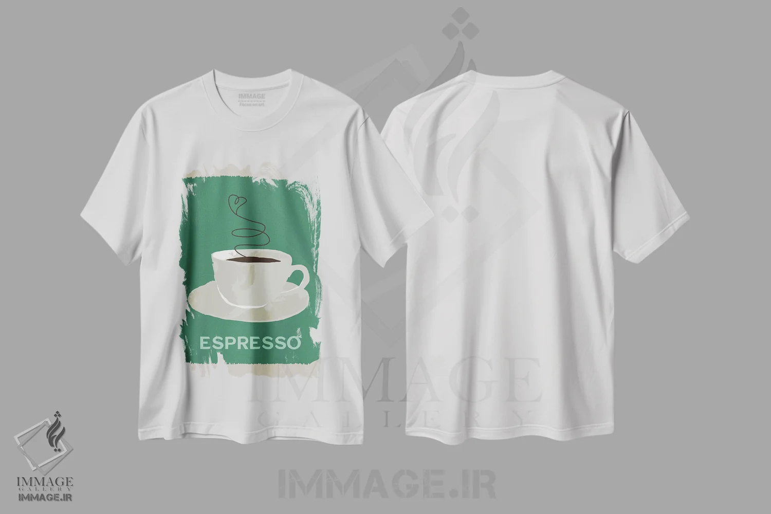 تیشرت سفید طرح دار قهوه مدرن چهار، هنر دیجیتال اثر دنیلا سانتیاگو | immage.ir
