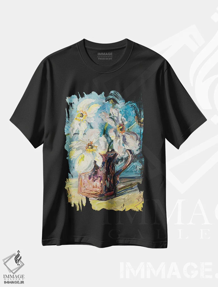 تیشرت مشکی طرح دار متعادل شده با زمان، دکور معاصر اثر دانا سورکینا | immage.ir