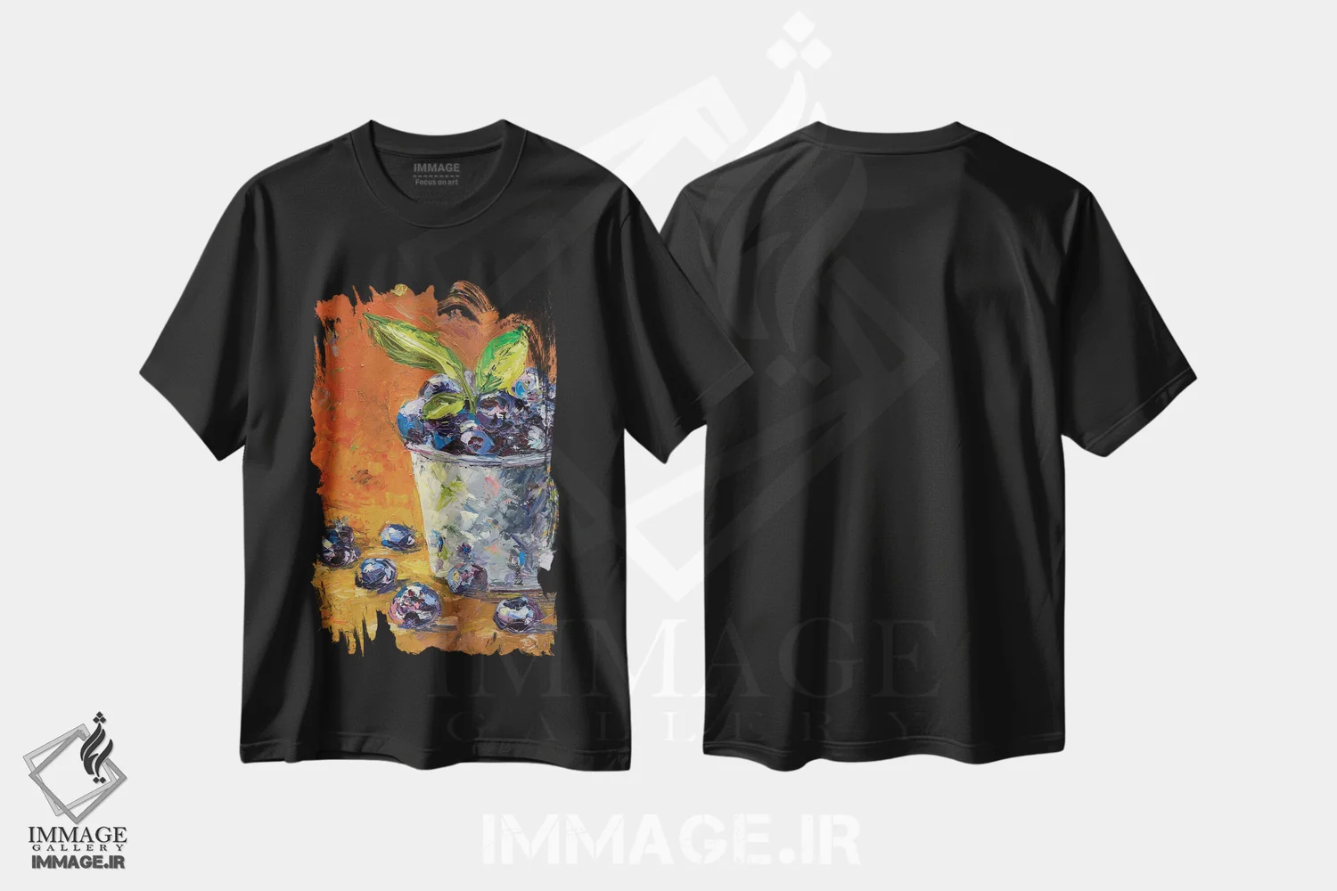 تیشرت مشکی طرح دار جستجوی طبیعت، دکور معاصر اثر دانا سورکینا | فروشگاه ایماژ