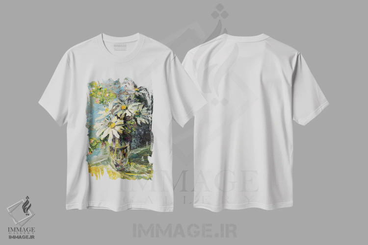 تیشرت سفید طرح دار ستارگان تابستانی، دکور معاصر اثر دانا سورکینا | فروشگاه ایماژ