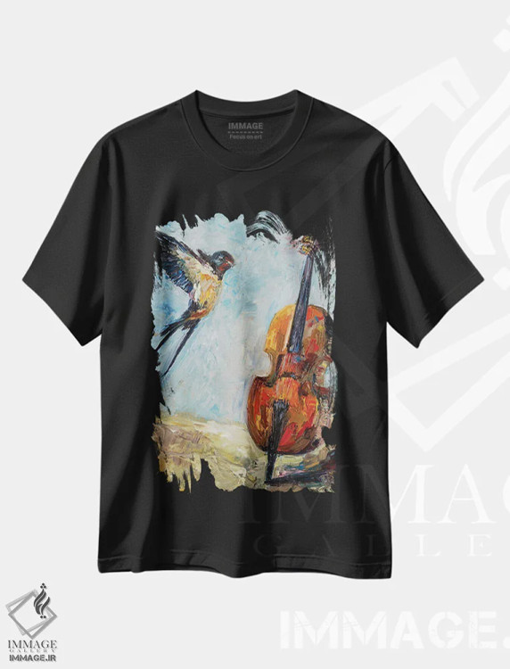 تیشرت مشکی طرح دار رقابت، دکور معاصر اثر دانا سورکینا | immage.ir