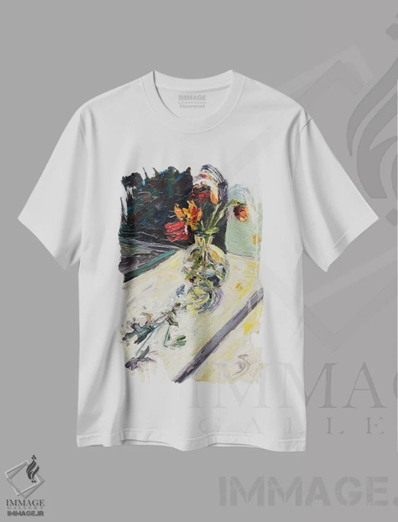 تیشرت سفید طرح دار دو ر می، دکور معاصر اثر دانا سورکینا | immage.ir