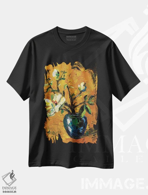 تیشرت مشکی طرح دار قدم گذاشتن به سوی دیگر، دکور معاصر اثر دانا سورکینا | immage.ir