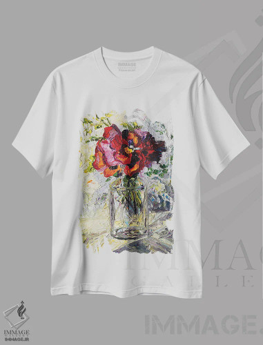 تیشرت سفید طرح دار مصمم به شنیده شدن، دکور معاصر اثر دانا سورکینا | فروشگاه ایماژ