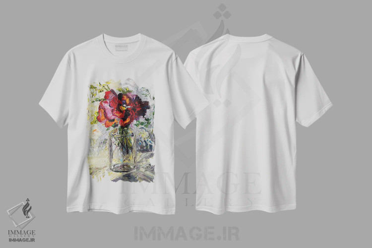 تیشرت سفید طرح دار مصمم به شنیده شدن، دکور معاصر اثر دانا سورکینا | فروشگاه ایماژ