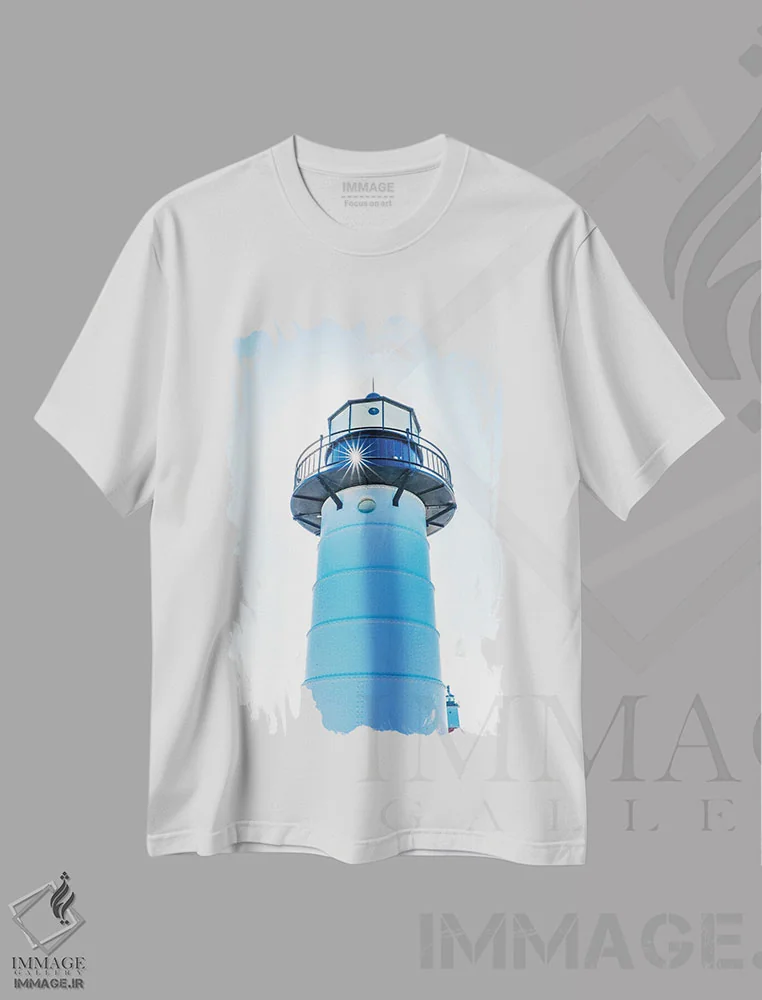 تیشرت سفید طرح دار ستاره خورشیدی فانوس دریایی، عکاسی ماکرو اثر دن اسپرول | immage.ir