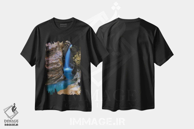 تیشرت مشکی طرح دار آبشار رابینسون، مدیوم اثر دن اسپرول | immage.ir