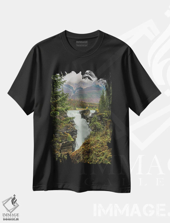تیشرت مشکی طرح دار آبشار آتاباسکا، مدیوم اثر دن اسپرول | immage.ir