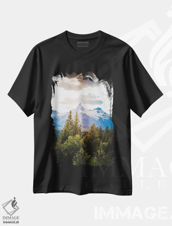 تیشرت مشکی طرح دار قله کوه بیردت دندان خرس، مدیوم اثر دن اسپرول | immage.ir