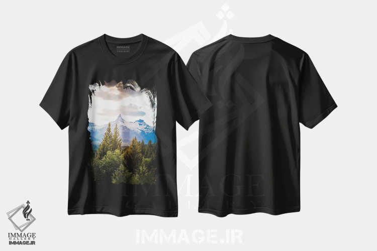 تیشرت مشکی طرح دار قله کوه بیردت دندان خرس، مدیوم اثر دن اسپرول | immage.ir