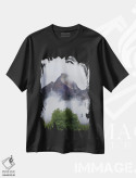 تیشرت مشکی طرح دار درختان سبز و کوهستان، مدیوم اثر دن اسپرول | فروشگاه ایماژ