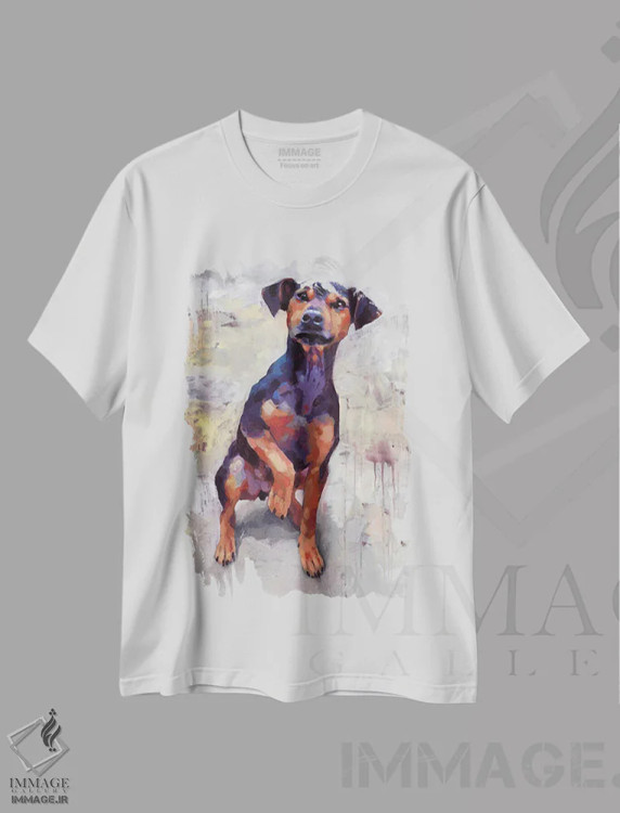 تیشرت سفید طرح دار پسر باهوش، هنر فاخر معاصر اثر داگلاس سیمونسون | immage.ir