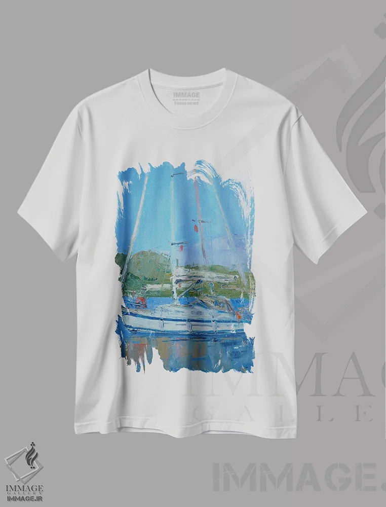 تیشرت سفید طرح دار روز روشن، دکور معاصر اثر دینا آسه وا | immage.ir