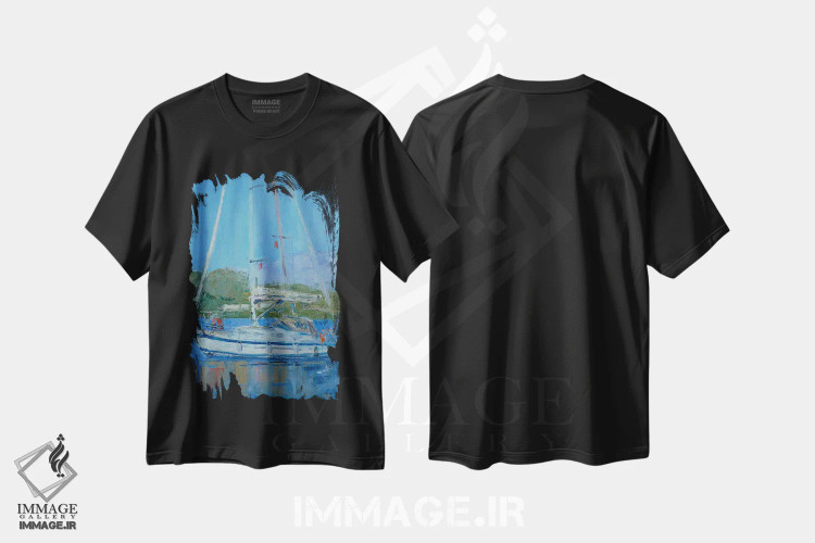 تیشرت مشکی طرح دار روز روشن، دکور معاصر اثر دینا آسه وا | فروشگاه ایماژ