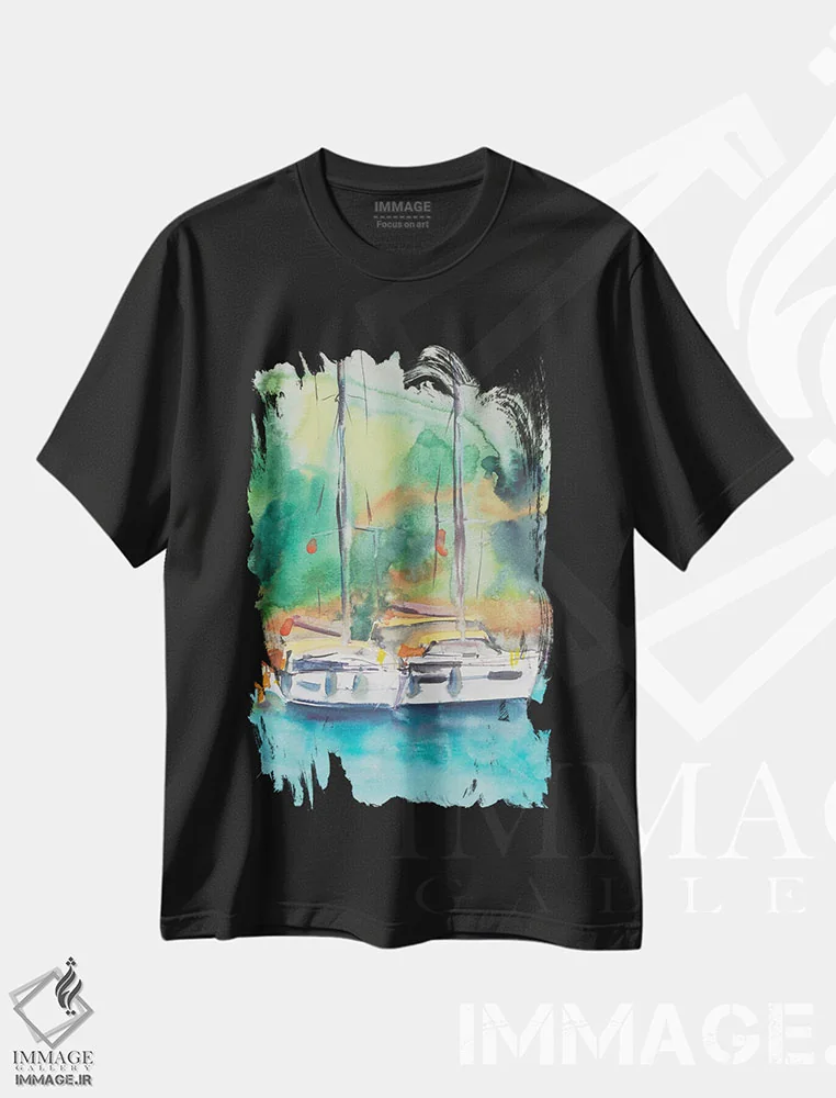 تیشرت مشکی طرح دار ما دو نفر، دکور معاصر اثر دینا آسه وا | immage.ir