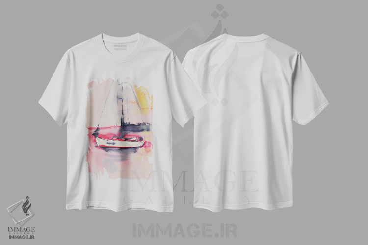 تیشرت سفید طرح دار جشن غروب آفتاب، دکور معاصر اثر دینا آسه وا | immage.ir