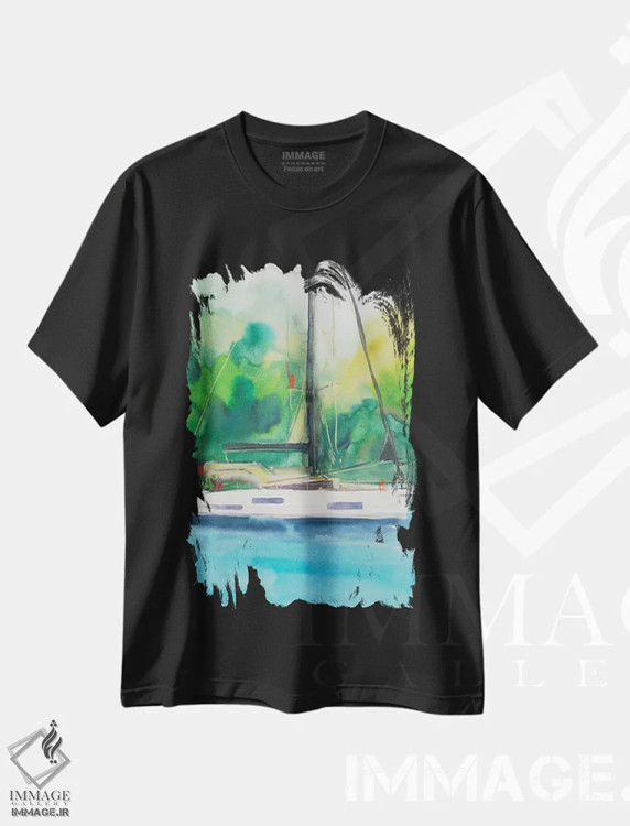 تیشرت مشکی طرح دار چه نوع قایق تفریحی داری؟، دکور معاصر اثر دینا آسه وا | immage.ir